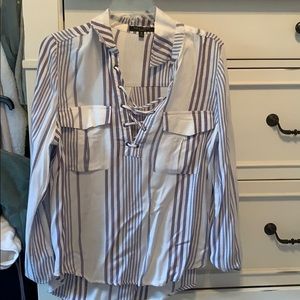 Size medium purple stripped long sleeve